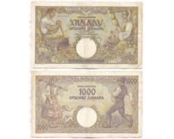 B10324 - 1000 DINARA 1.5.1942. 1