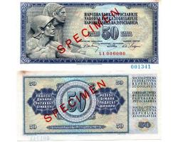 B13279 - SPECIMEN NOVČANICA od 50 dinara 1.5.1968 1